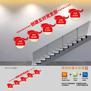 五好党支部楼梯文化墙