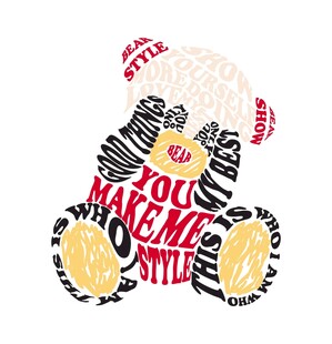 服装印花矢量小熊印花图案