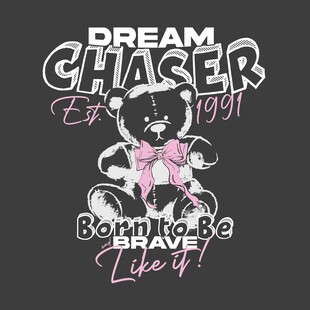 服装印花矢量小熊潮牌图案设计