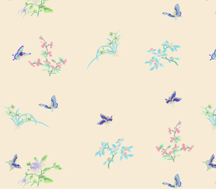 花鸟图案清新自然风背景