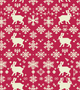 红色圣诞雪花驯鹿图案