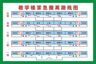 数学楼紧急疏散示意图