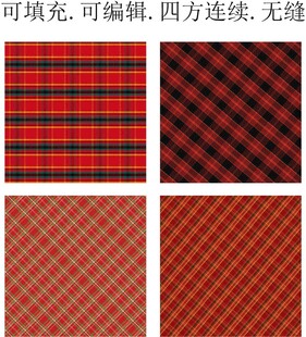 格子面料 红色格子图案 