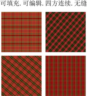 红色格子面料  格子图案