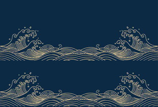 中式海浪纹传统装饰图案