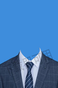 男士西装领带证件照模板