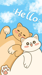 卡通可爱猫咪插画壁纸