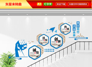 企业楼梯文化墙