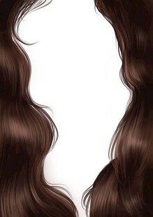 深棕色波浪长发发型展示