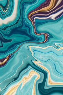 蓝绿渐变抽象流体纹理图案