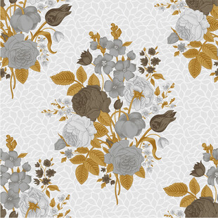 花卉图案背景复古风设计四方连续