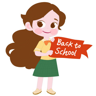 卡通风新学期老师欢迎新同学插画