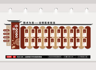 中式中医专家介绍文化墙