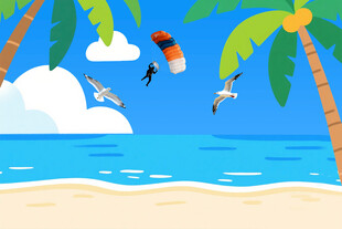 蓝天白云大海沙滩