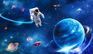 银河星球外太空宇宙卫星背景