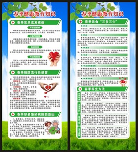 春季健康教育知识展架
