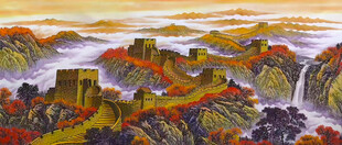 长城山水风景画