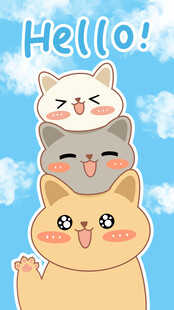 手绘猫咪壁纸图案