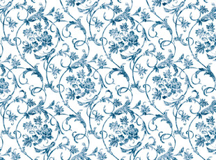 蓝白青花瓷风花纹图案