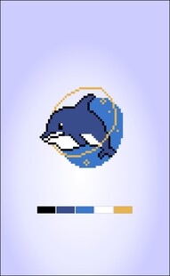 蓝色海豚图标设计十字绣像素