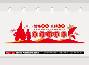 情系老兵真诚服务文化墙