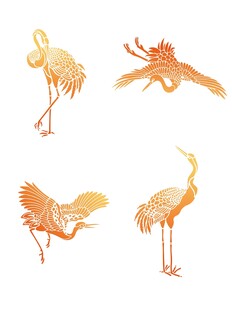 矢量手绘仙鹤免抠素材