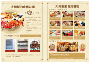 大闸蟹食用说明彩页宣传单