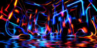 炫彩霓虹灯光艺术场景