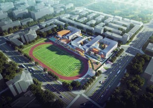 俯瞰校园运动场