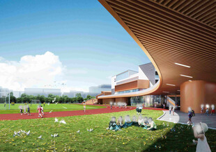 现代校园建筑景观图