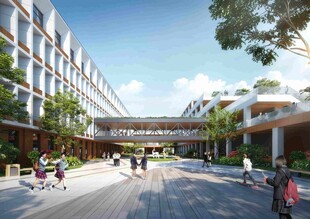 现代校园街道景观效果图