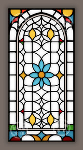 蒂凡尼教堂彩晶玻璃艺术图案