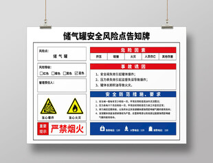 储气罐安全风险点告知牌