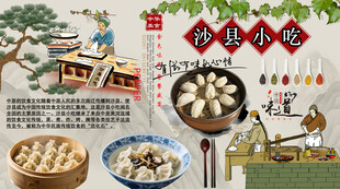 沙县小吃背景墙