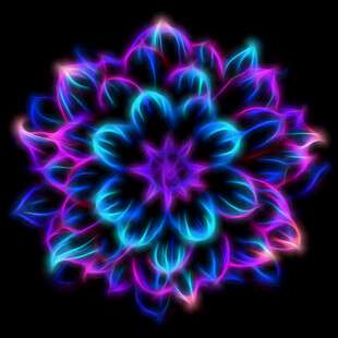 炫彩发光花朵图案