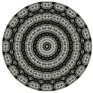 圆形黑白部落图案