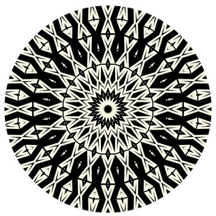 圆形黑白天花吊顶图案