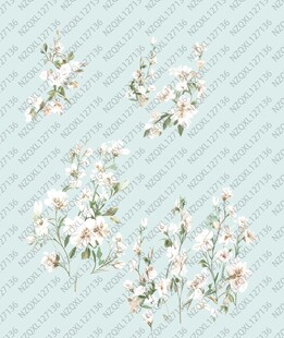 清新手绘风粉色花朵图案