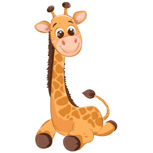 卡通风可爱长脖子大眼睛小长颈鹿