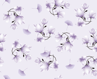 淡紫色花卉无缝图案背景
