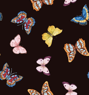 多彩蝴蝶图案灵动又绚丽
