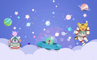 卡通外太空背景墙