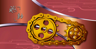 复古金色齿轮装饰图案