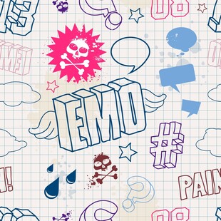 手绘EMO风格图案背景