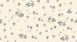 蓝白小花简约花卉图案