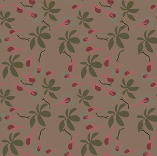 复古风植物花卉无缝图案