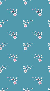 蓝色花卉图案背景纹理