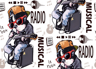 复古风音乐广播插画形象