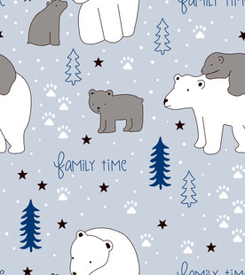 北极动物图案的可爱背景