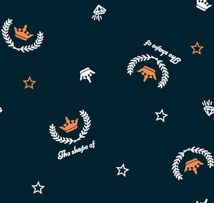 深蓝底色皇冠星星图案